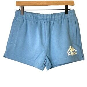 NWT KAPPA BLUE DUSK WITH WHITE LOGO WOMAN SHORTS. SIZE MEDIUM